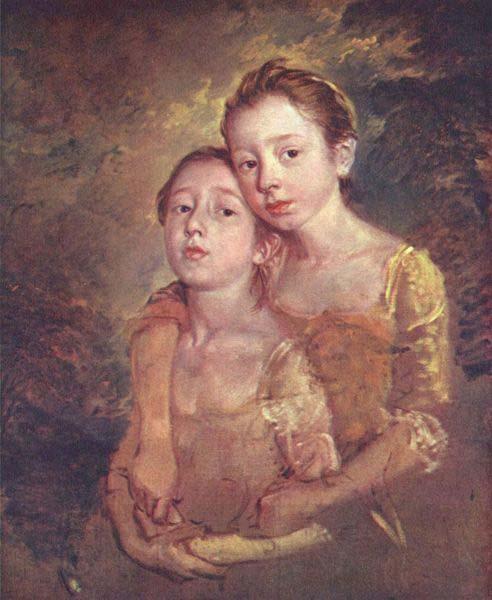 Thomas Gainsborough Two Daughters with a Cat China oil painting art